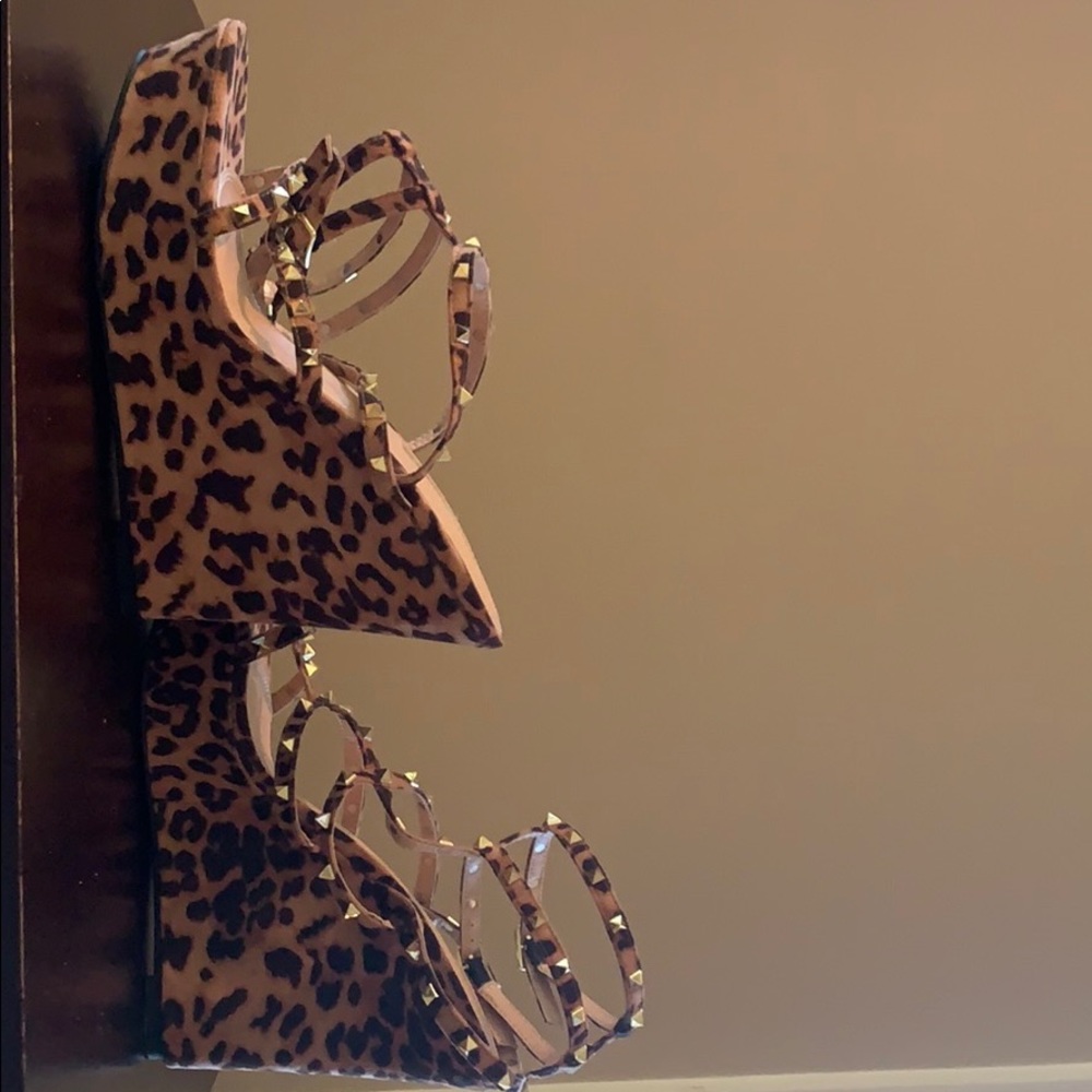 Liliana Leopard Strappy Wedges